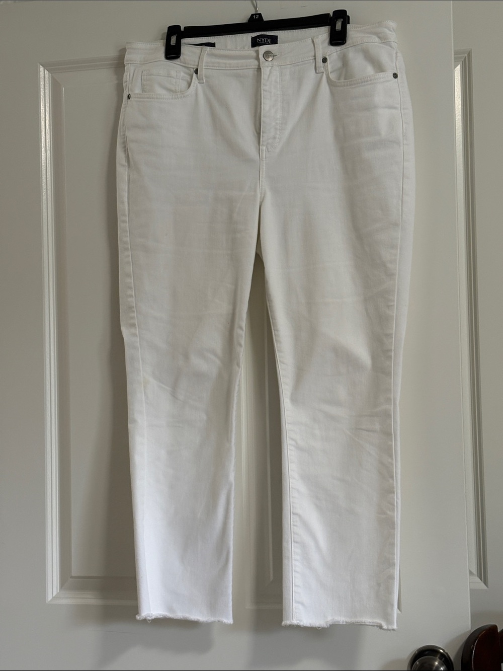 NYDJ White Straight-Leg High-Rise Jeans